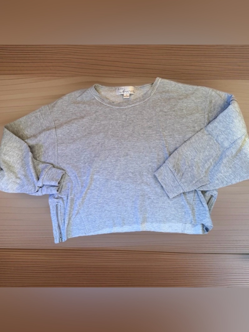Vintage Havana Light Heather Gray Cropped Sweatshirt